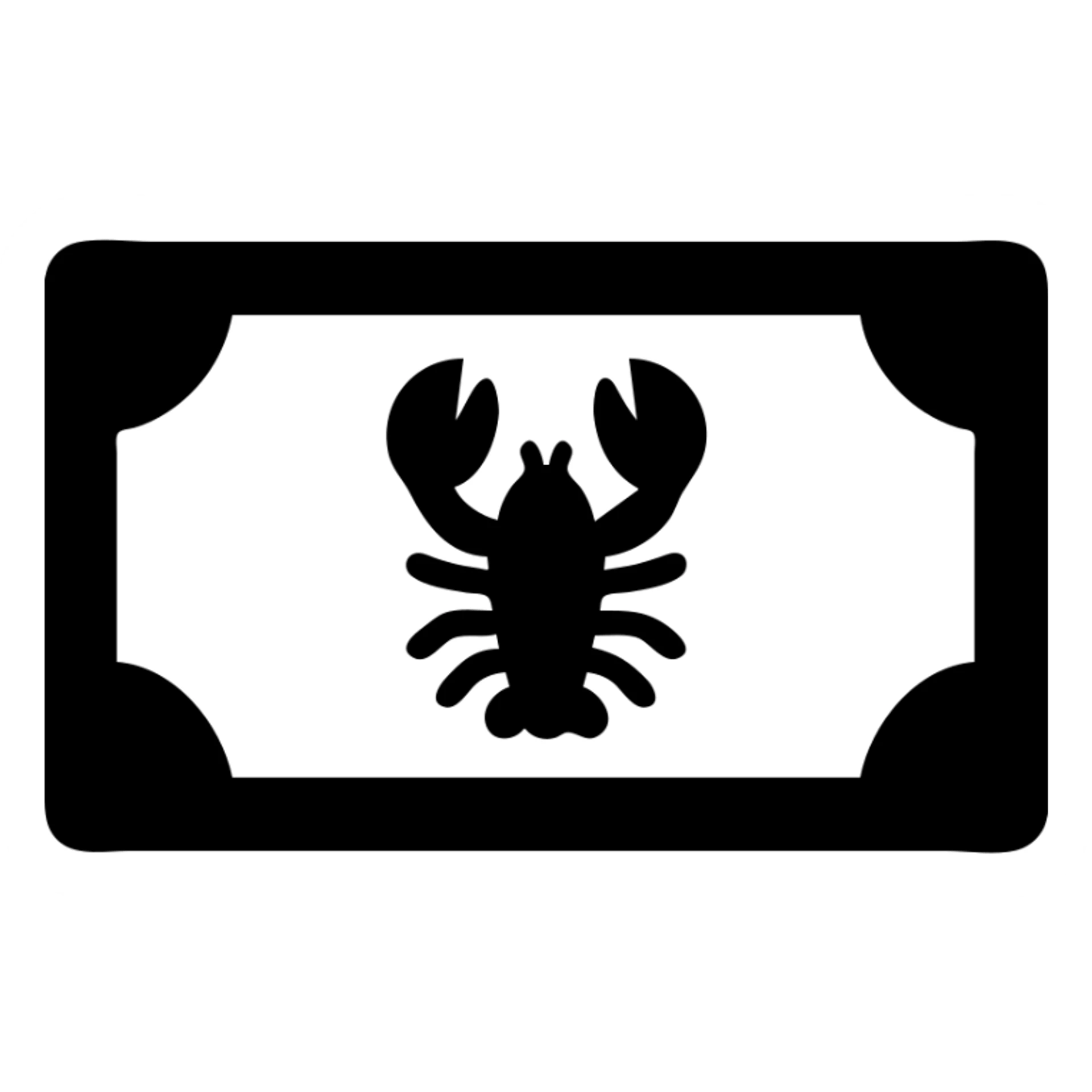lobster on a dollar bill sticker