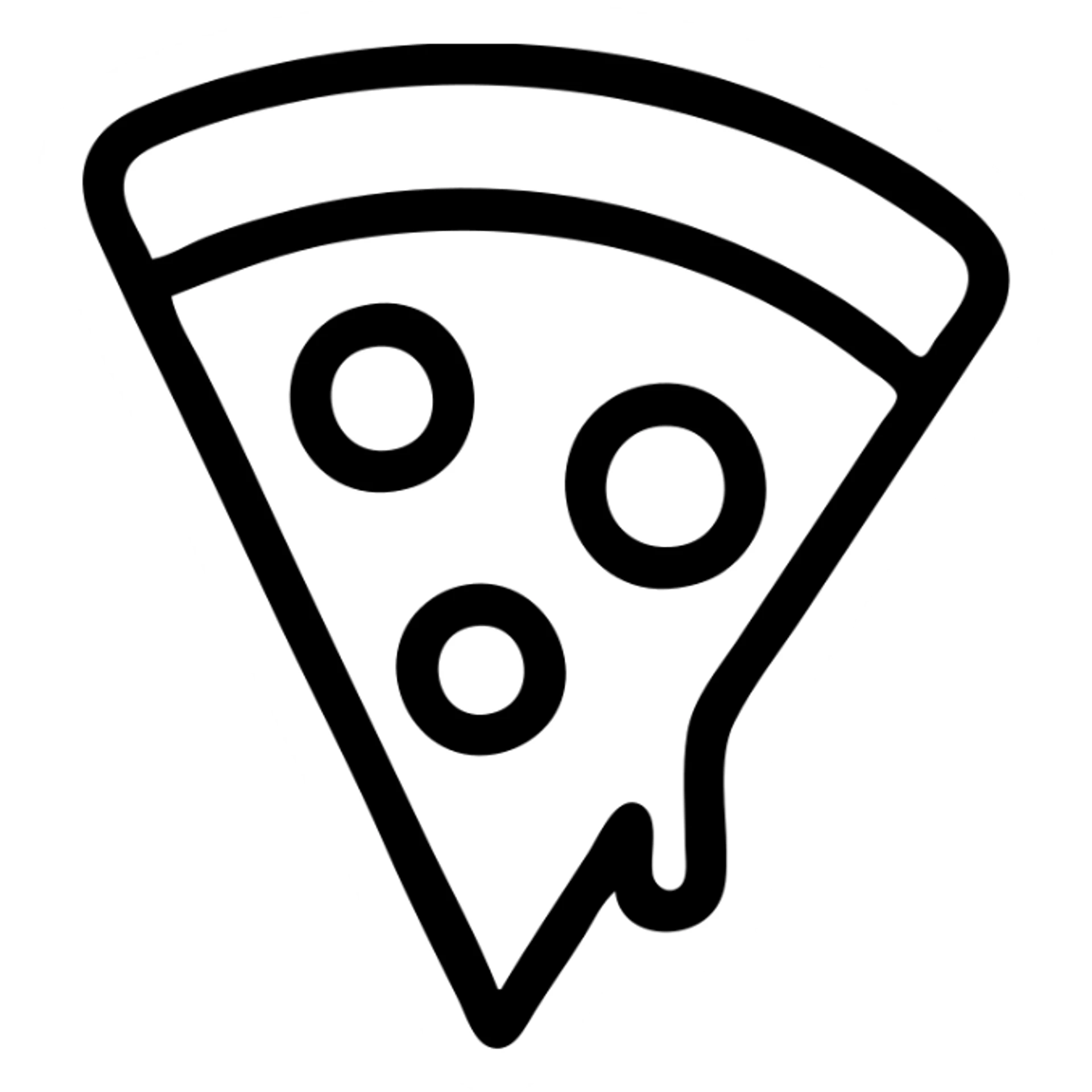 outlined slice of pizza icon sticker