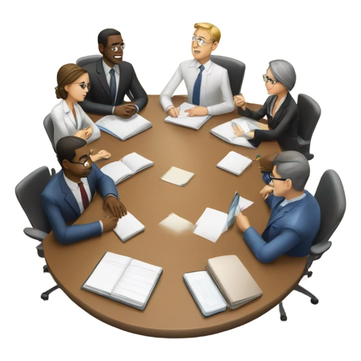 business meeting sitting at a table sticker