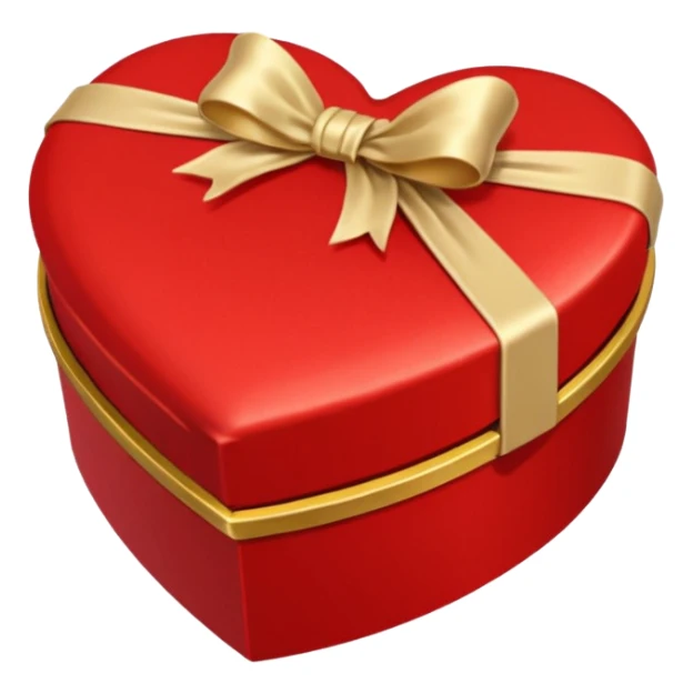 rococó caja de regalo en forma de corazón rojo con dorado sticker