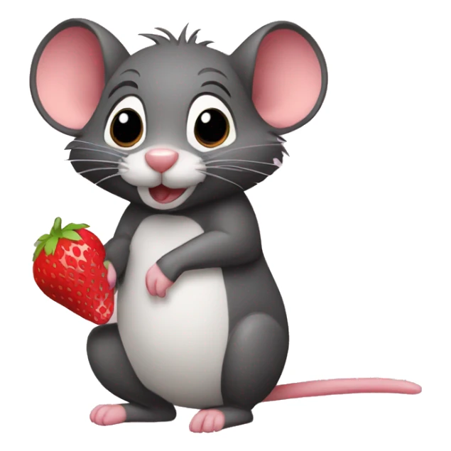 ratón y fresa sticker