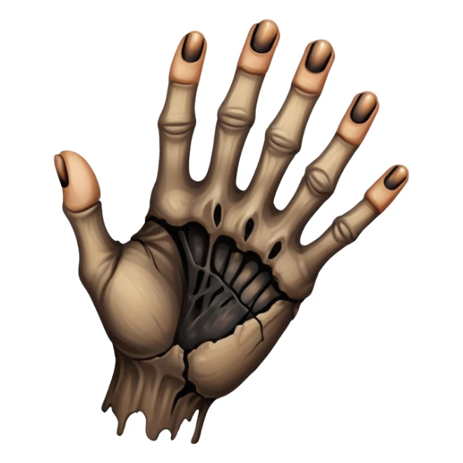 Finger tips turning black and rotting sticker