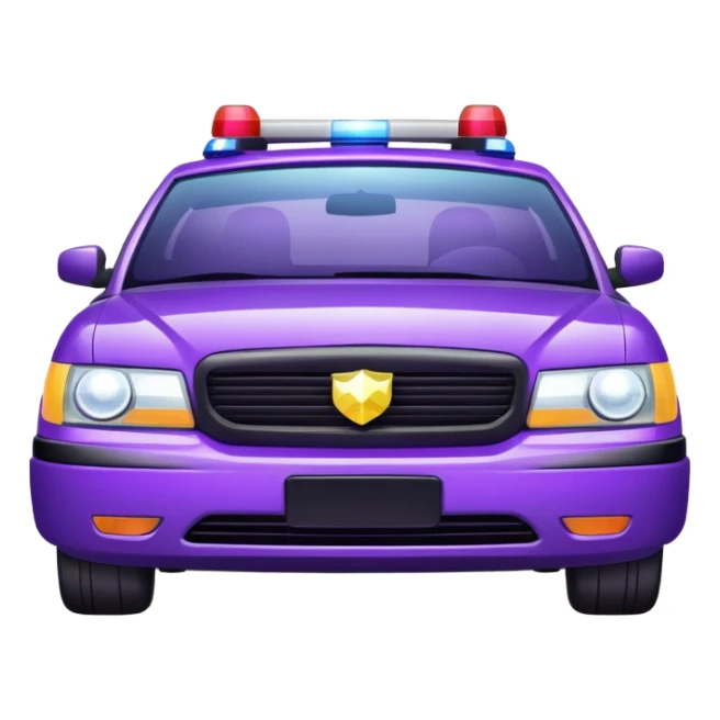 glitter purple police car light sticker