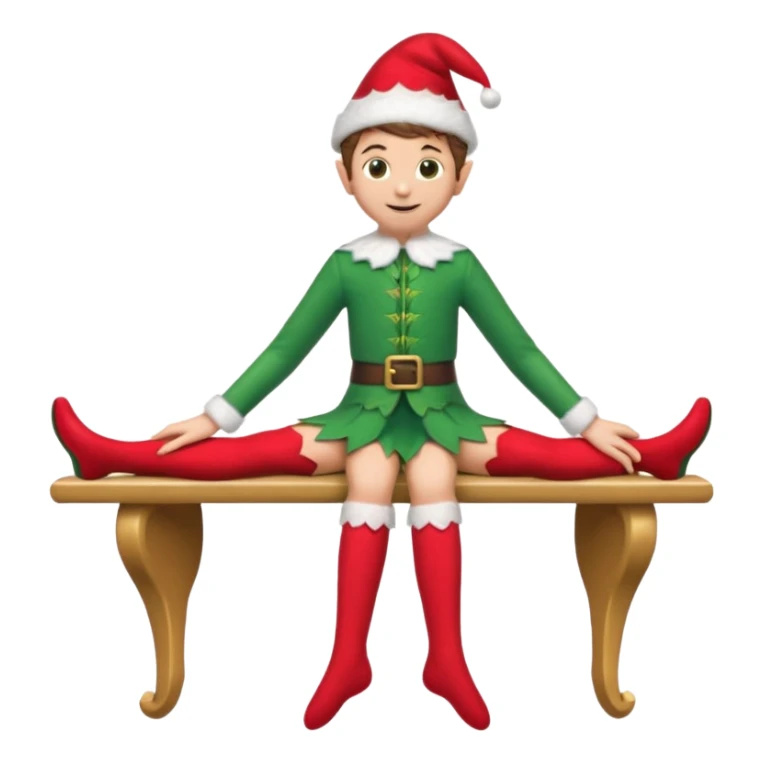 elf on the shelf sitting legs dangling over shelf sticker