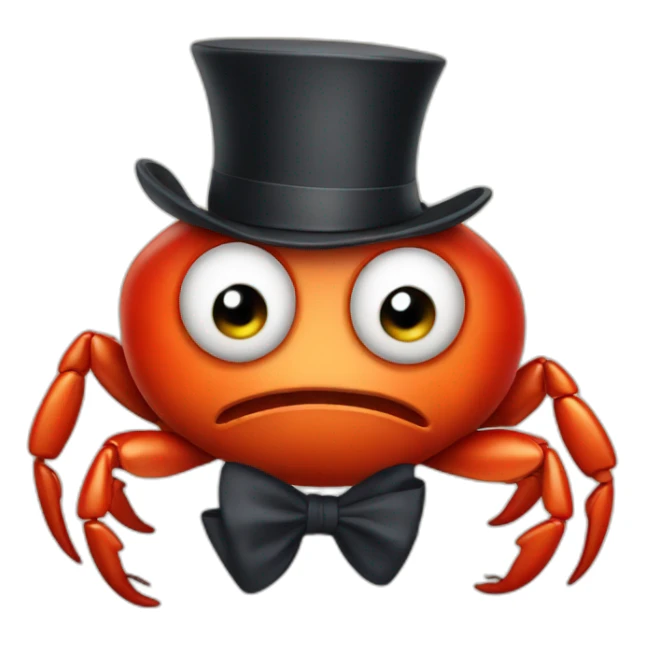 crab with tophat sticker