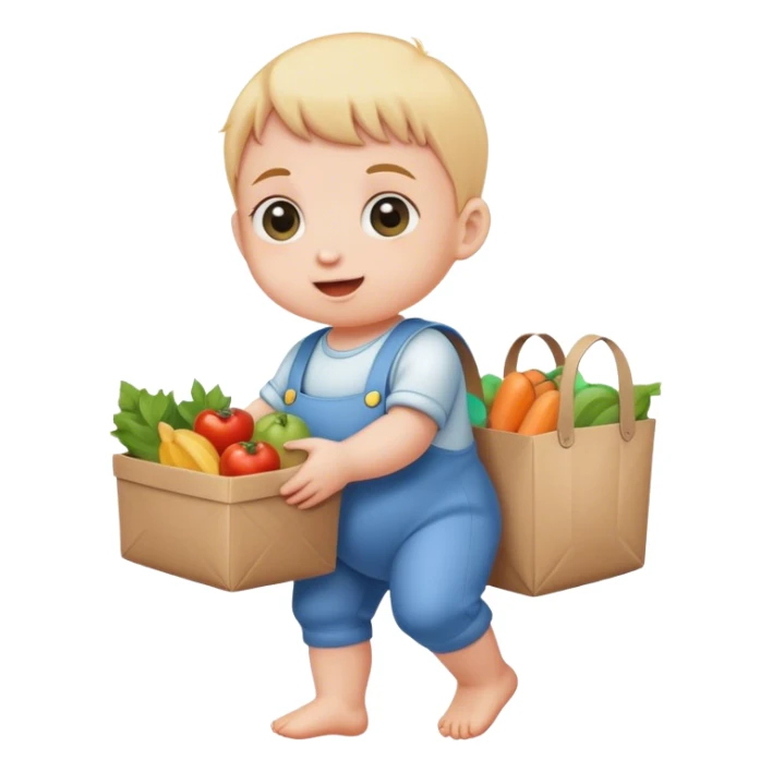Giant baby delivering groceries  sticker