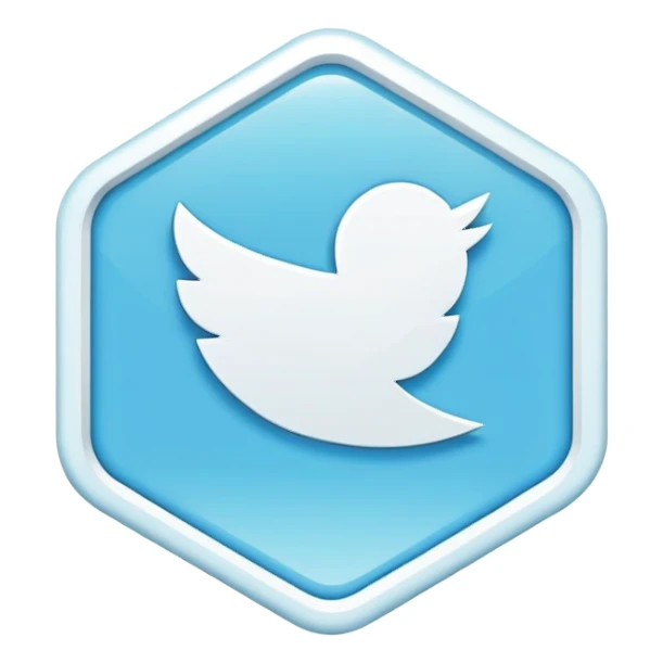 Twitter verification checkmark badge, light blue irregular octagon with white checkmark sticker