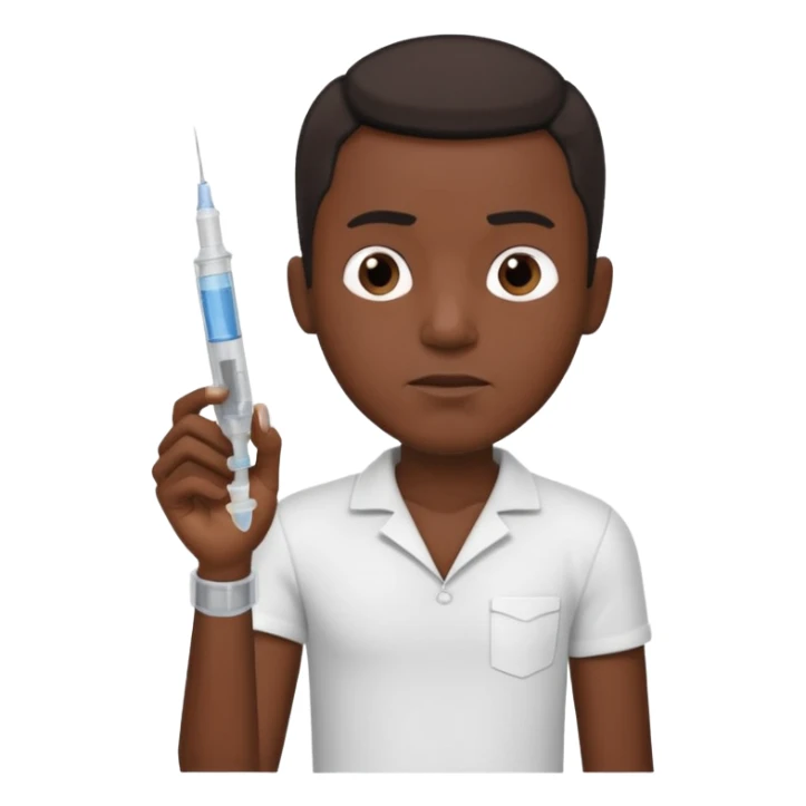 sick black man getting syringe shot arm sticker