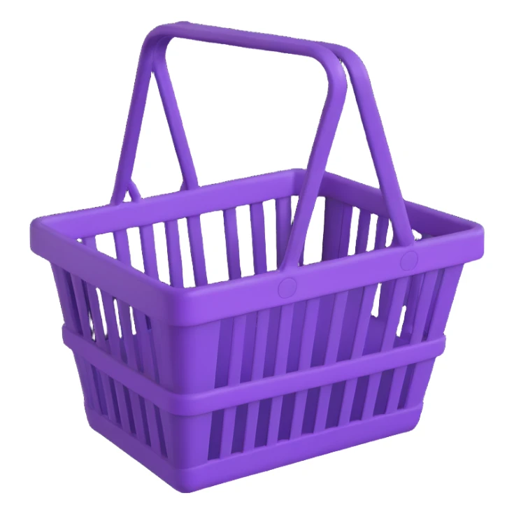 purple 3D shopping basket sticker
