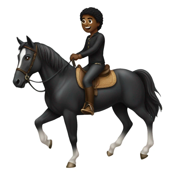 black riding a horse  sticker