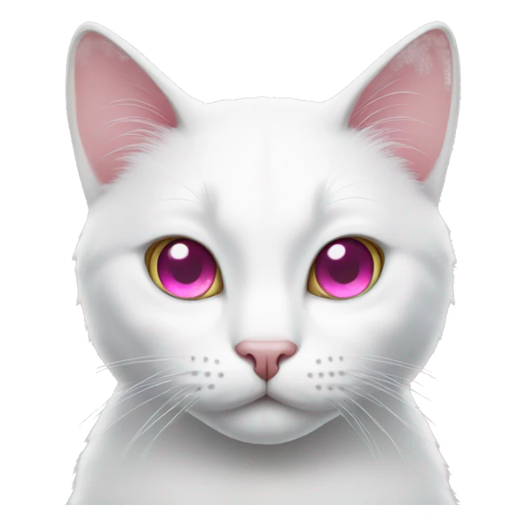 white cat with pink eyes  sticker