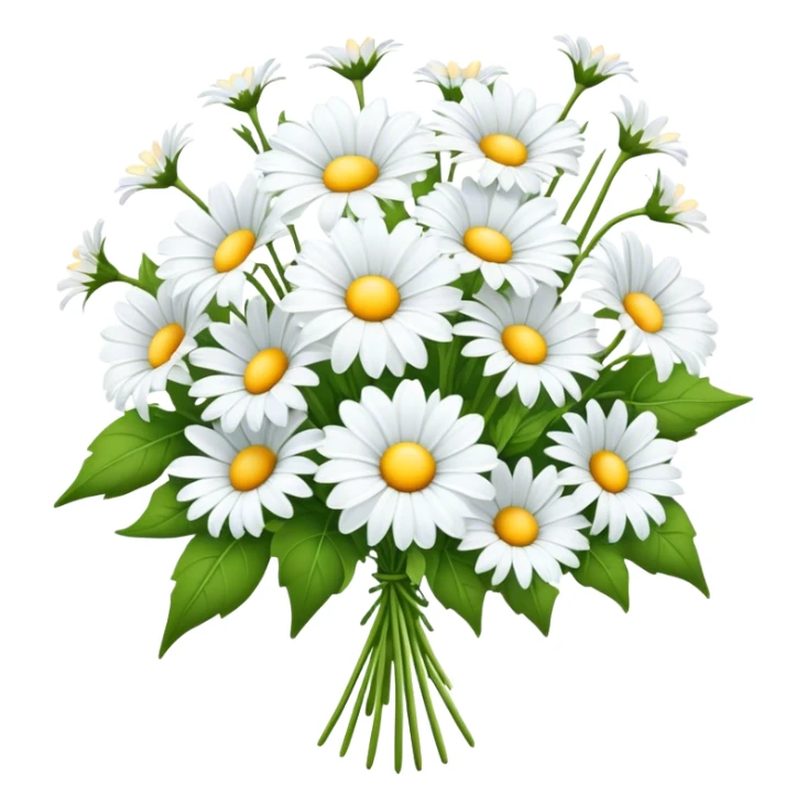 big bouquet Daisy Morning Glory stem, leaf sticker