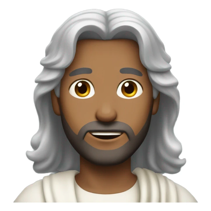 Crowned short gray hair Jesus  sticker