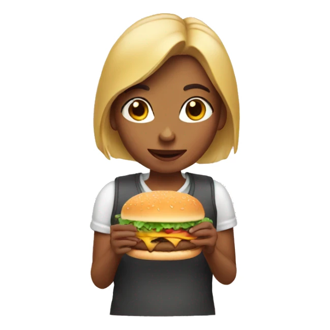 Girl holding burger sticker