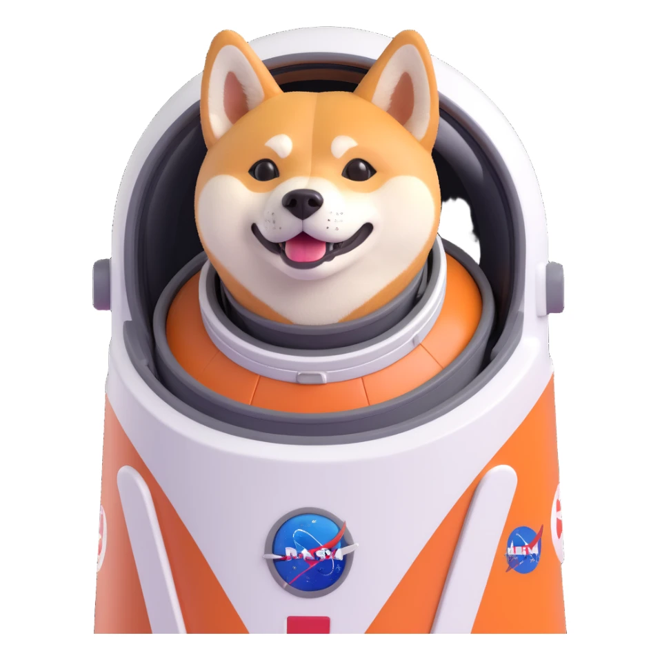 shiba inu in rocket sticker