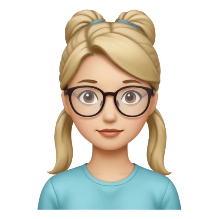 Ponytail Girl with Glasses sticker