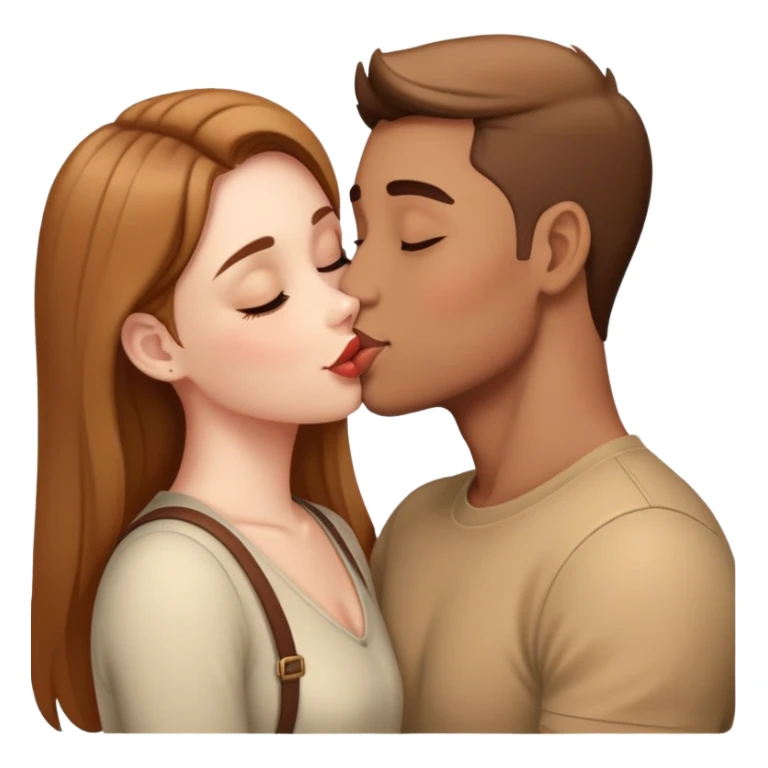 Girl kissing guy sticker