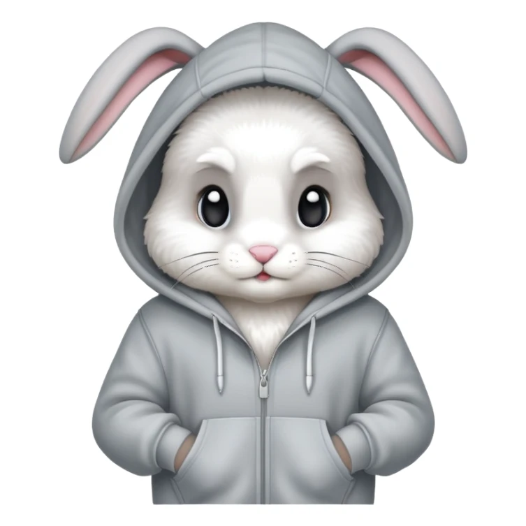 Bunny wearing a hoodia sticker