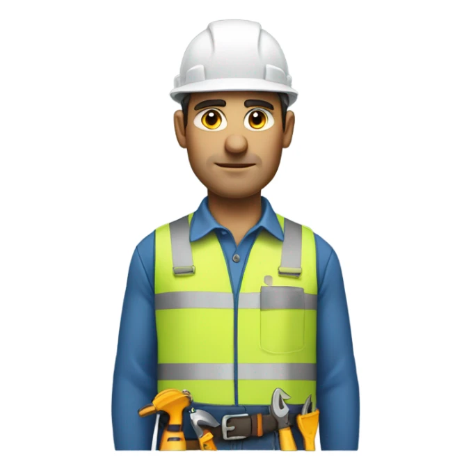 blue collar worker photorealistic serious sticker