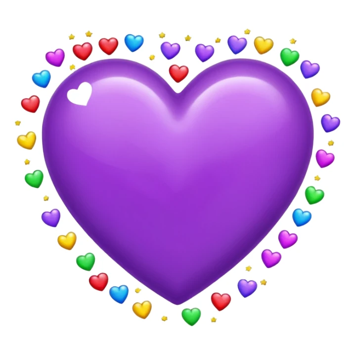 purple heart with confetti sticker