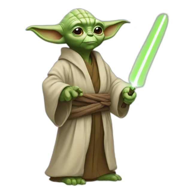 Yoda met een koe sticker