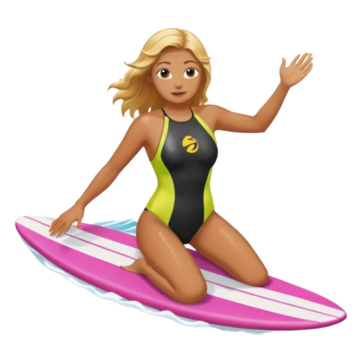 woman surfing sticker
