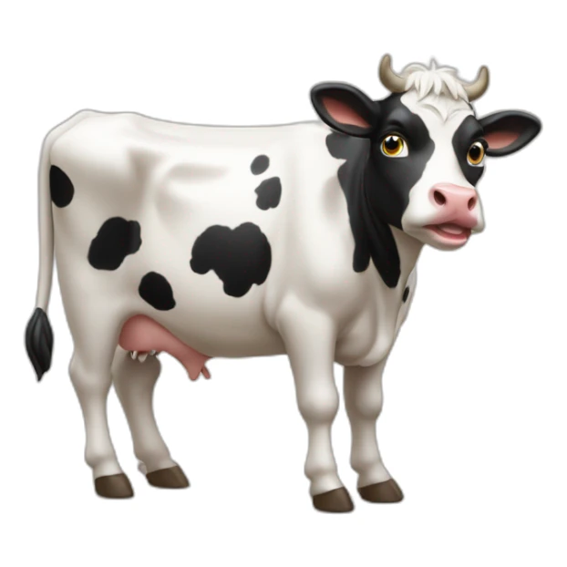 Vache avec un chat sur la tête sticker