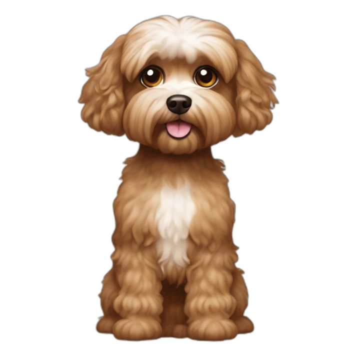 Brown shitzu Maltese poodle dog sticker