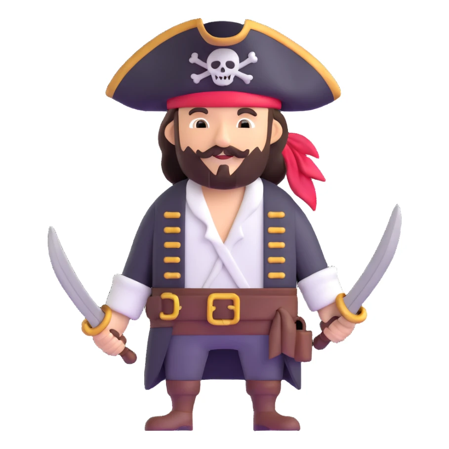 A pirate dressed up for Halloween sticker