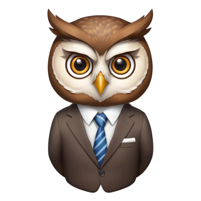 owl wearing a business suit sticker