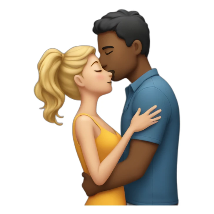man kiss a women sticker