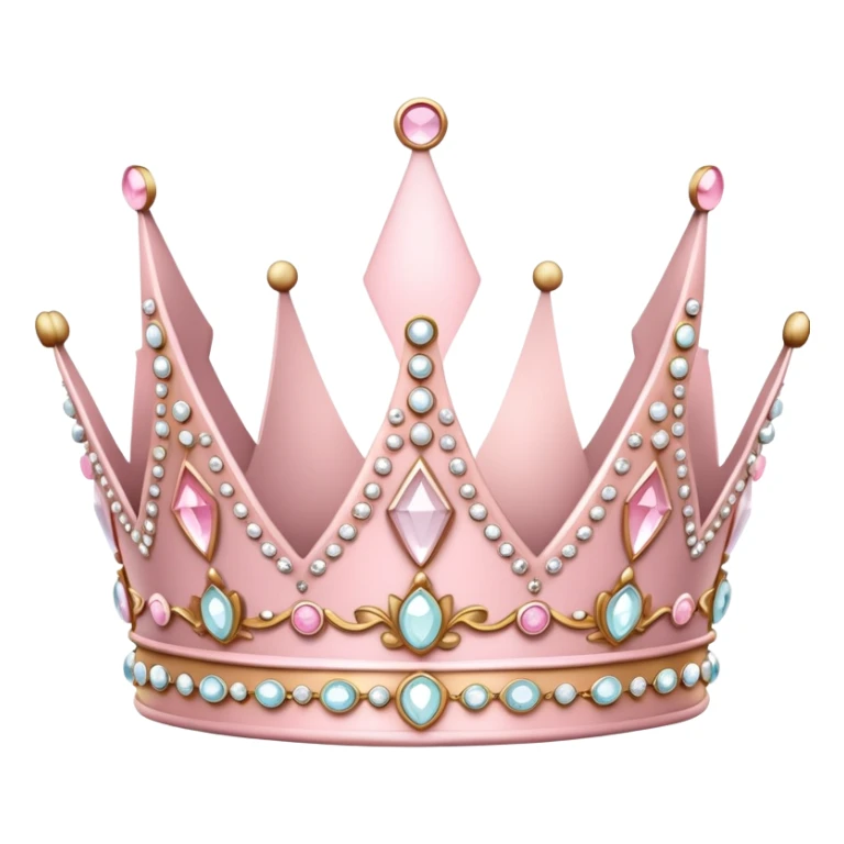 White and pastel pink crown sticker