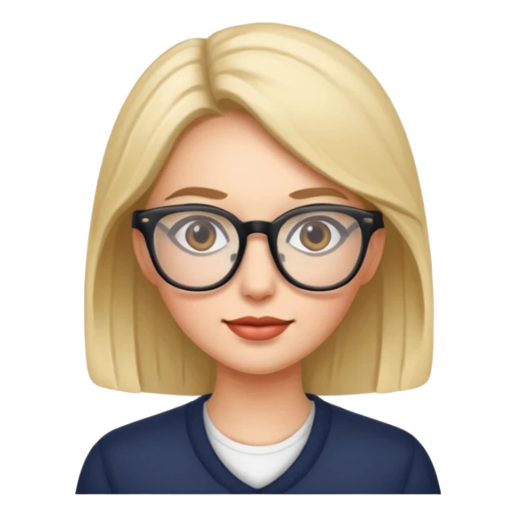 woman with glasses sticker