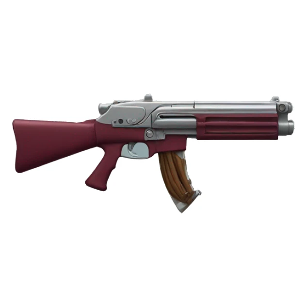 cool detailed burgundy longer gun sticker