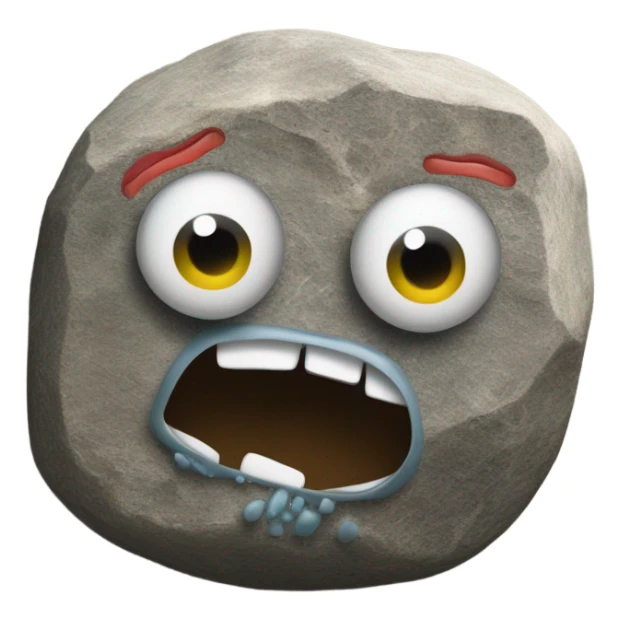 plastic googly eyes glued on a rock sticker