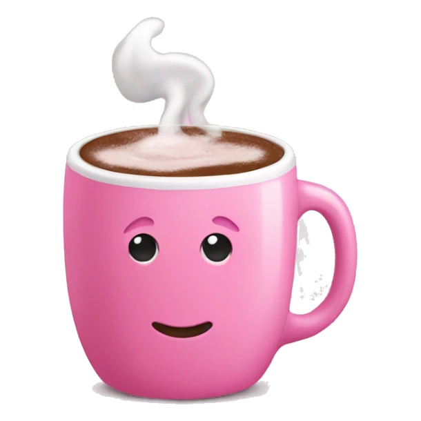 pink mug with hot chocolate  sticker