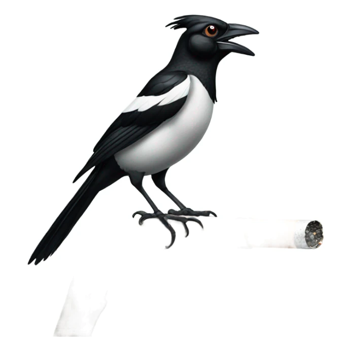 Magpie smoking a cigarette  sticker
