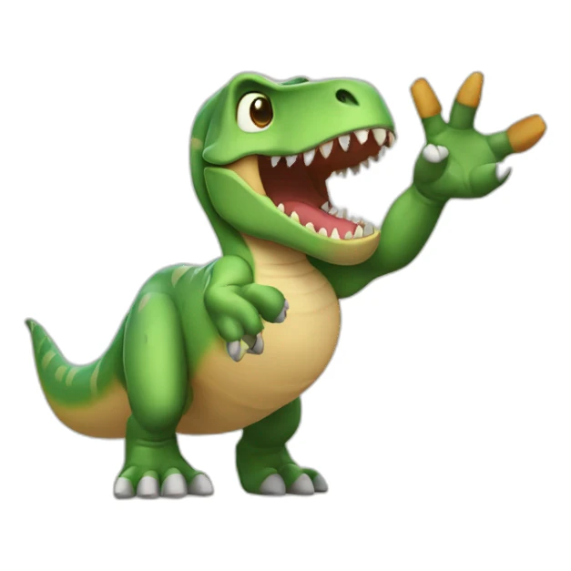 tyrannosaurus rex high-five sticker