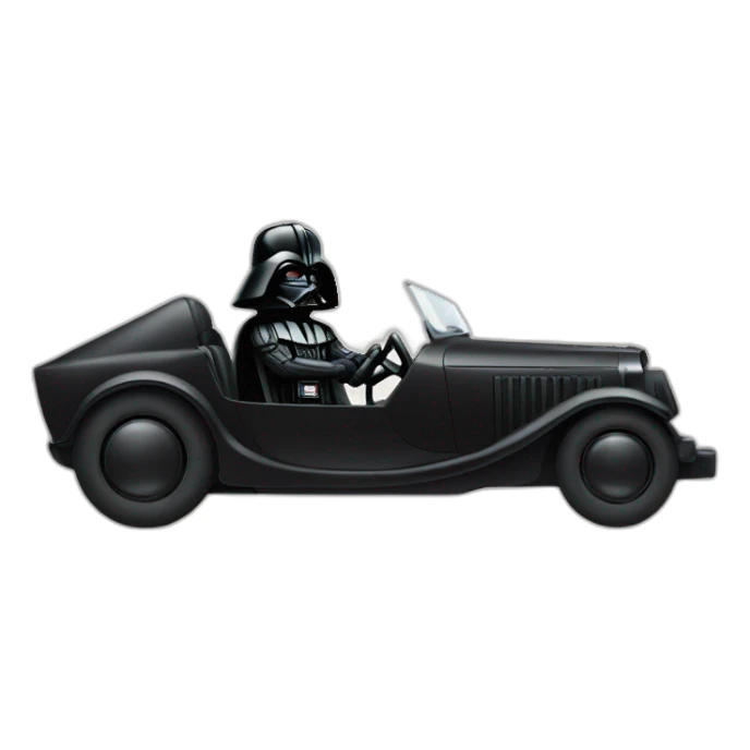 Dark vader driving a car with gun sticker