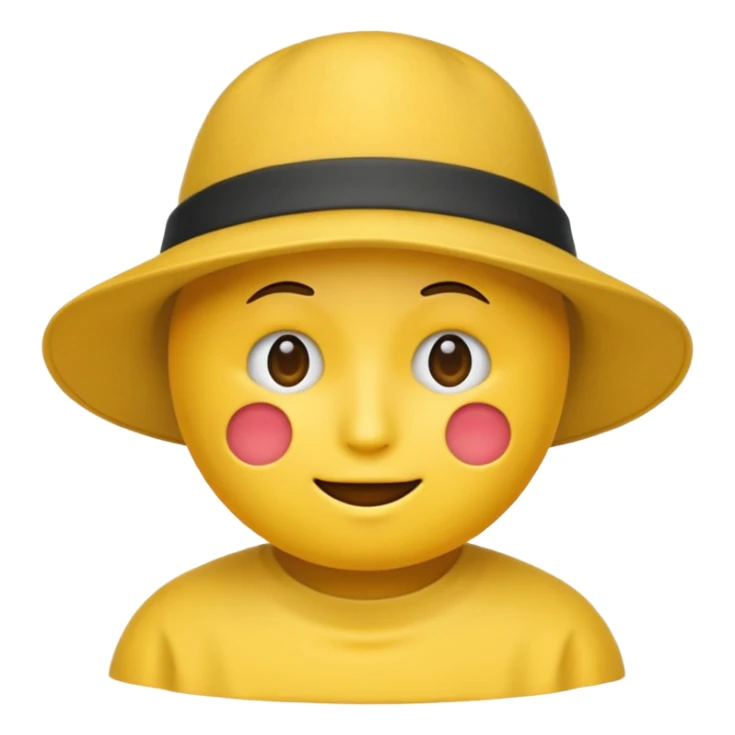 an emoji with no face with a hat on sticker