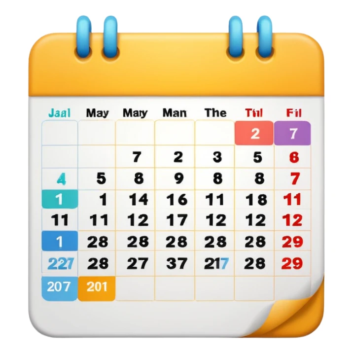 colored calendar 1 month without numbers sticker