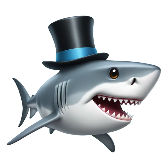 Shark with top hat wearing a suit  sticker