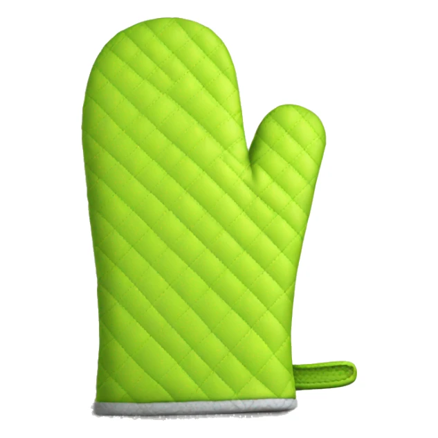 Realistic lime green oven mitt sticker