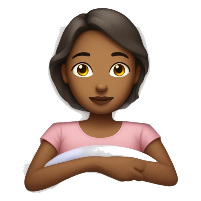 Girl sleep in the bed  sticker