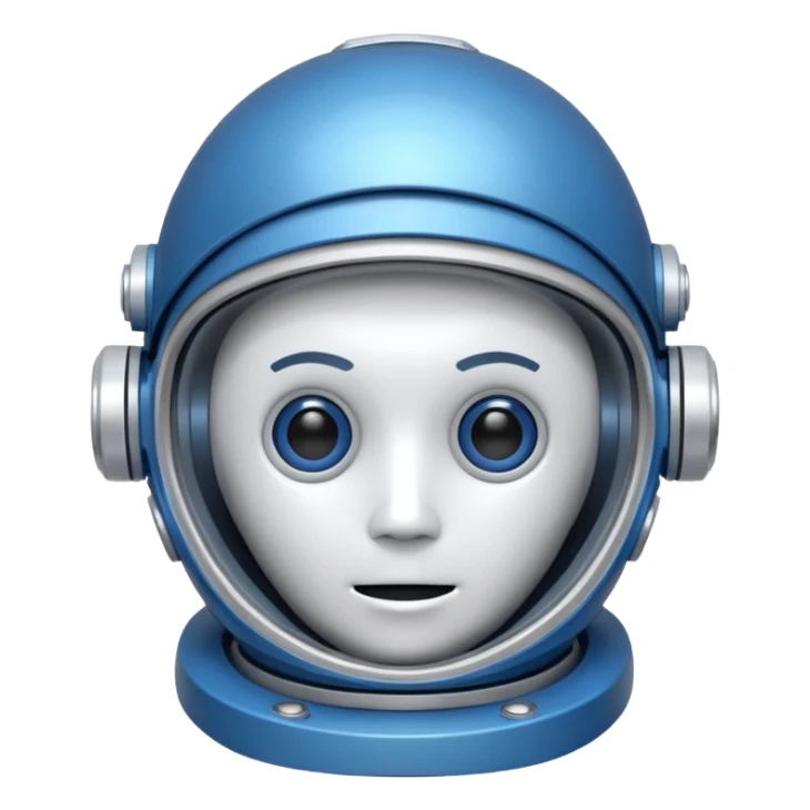 tête de robot cosmonaute bleu et blanc sticker