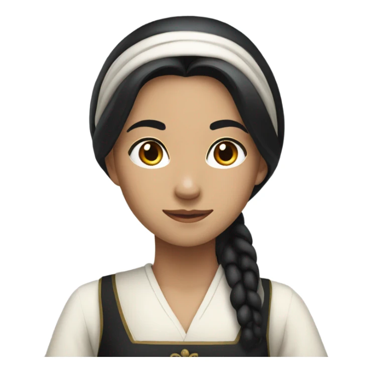 black hair female servant sticker