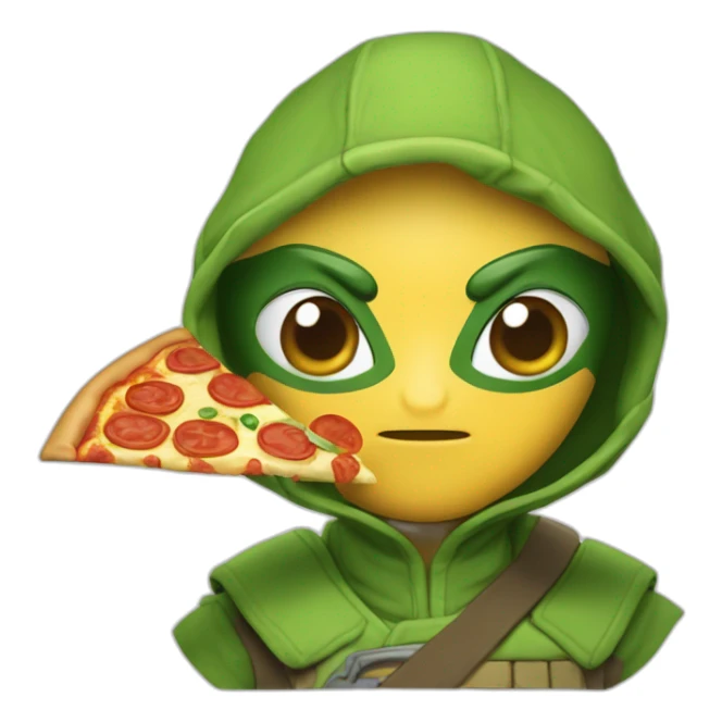 Tortue ninja mange une pizza sticker
