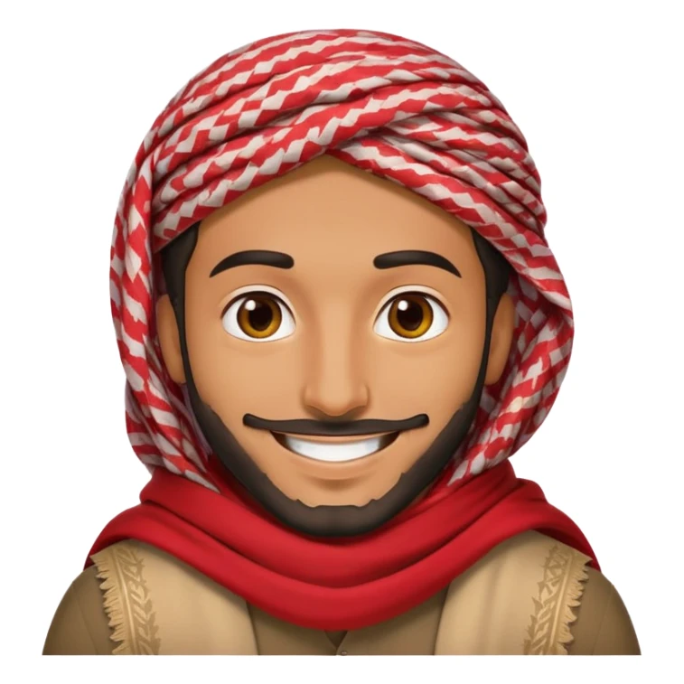 Saudi man with a red shemagh, smiling sticker