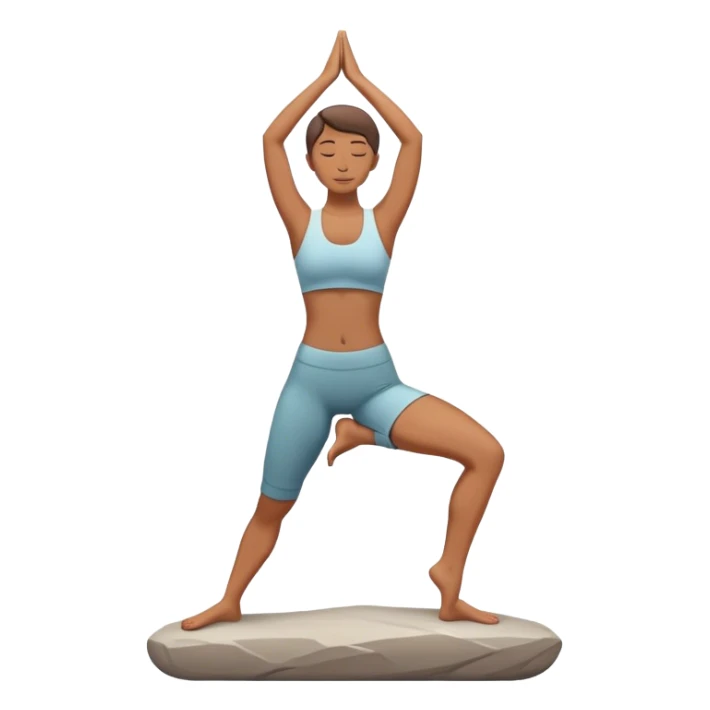 A person stands on a stone doing  standing yoga sticker