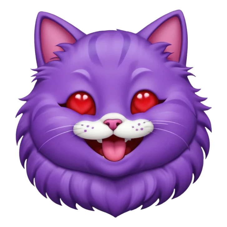 Laughing purple heart cat sticker